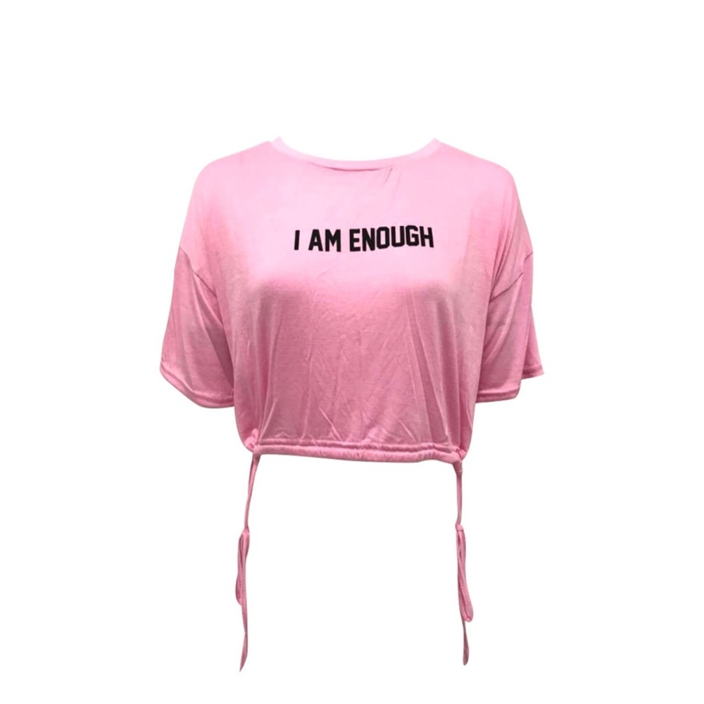 “I Am Enough” cropped tee